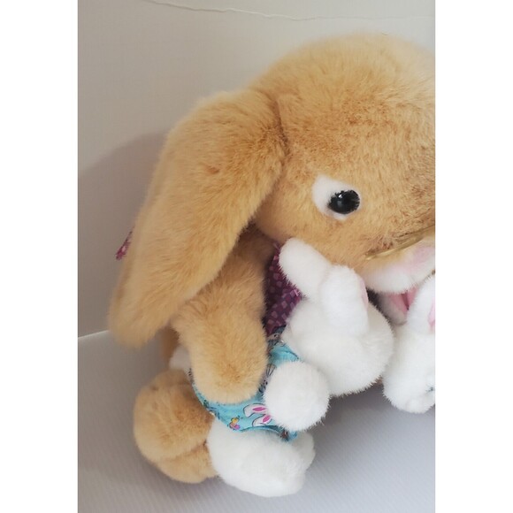 Dan Dee Easter Bunny Plush Animated 2 baby Bunnies Tells A Story Light Up Rabbit - Picture 5 of 9